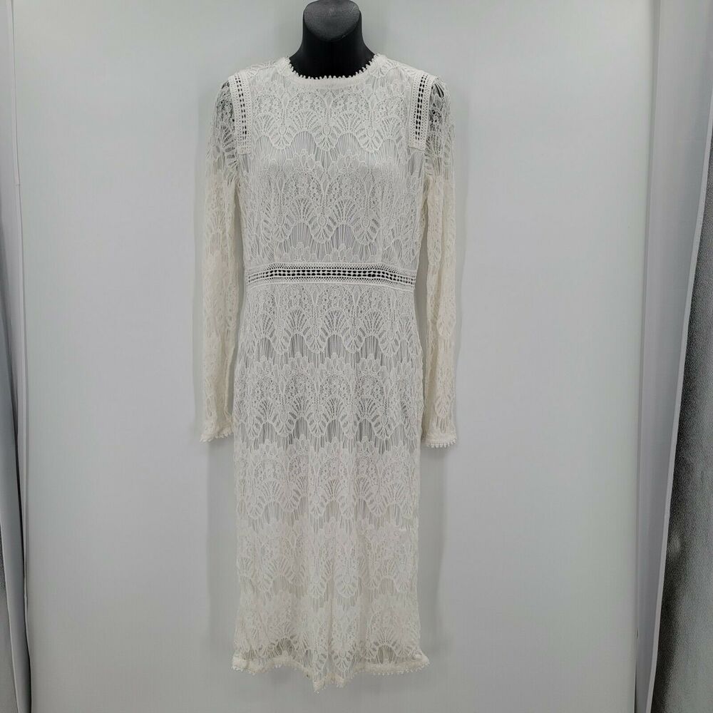 Love by Design Long Sleeve Lace Lined Midi Dress - Picture 3 of 8